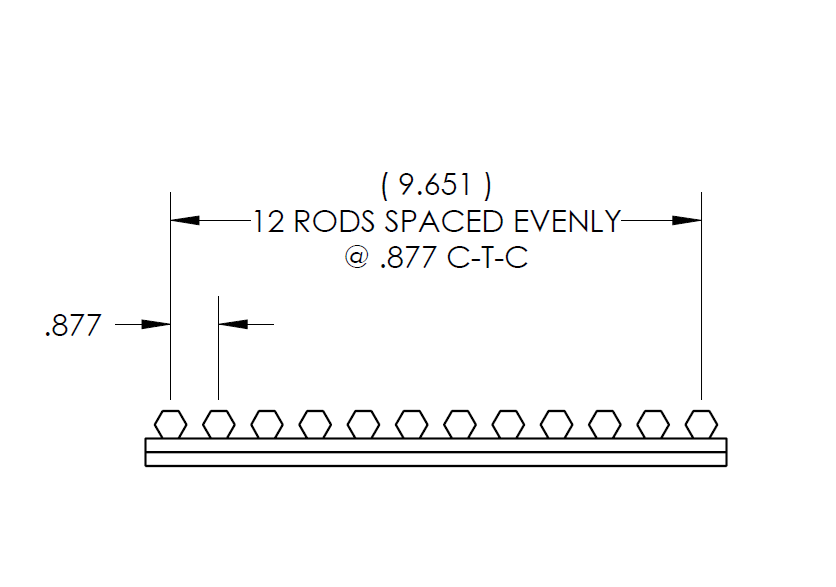 4490050846 WIDE 1/2" X 10.563" X 19.500" SS HEX GRATES, (3-PACK)
