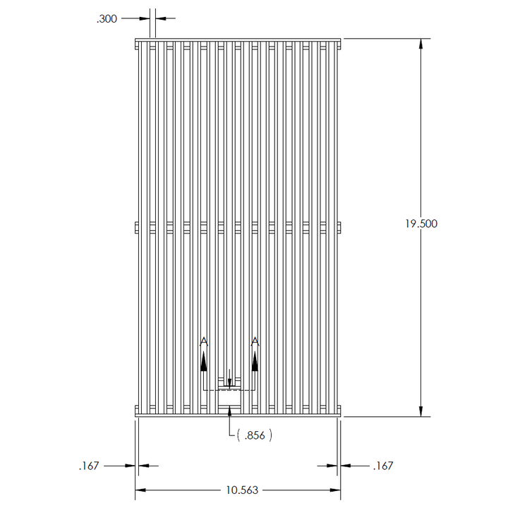 4490050846 WIDE 1/2" X 10.563" X 19.500" SS HEX GRATES, (3-PACK)