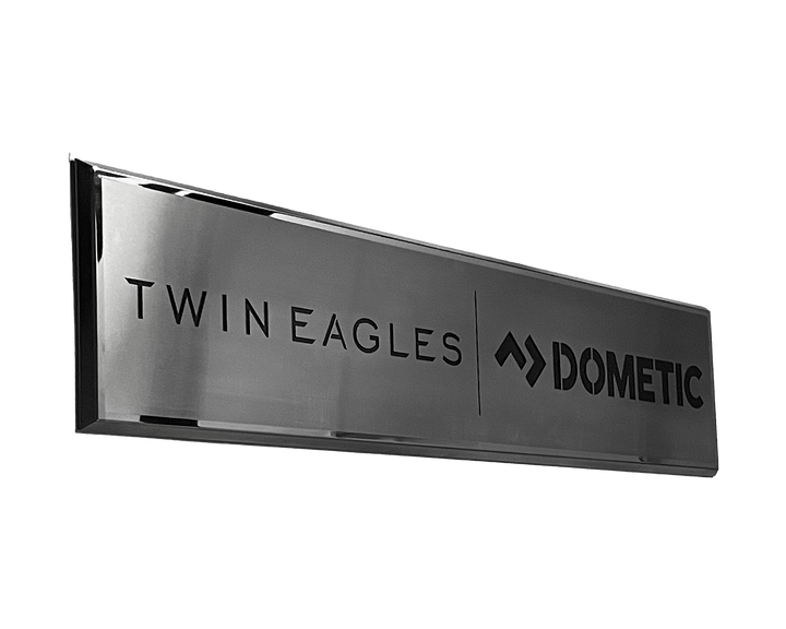 Twin Eagles Dometic Stainless Steel Sign